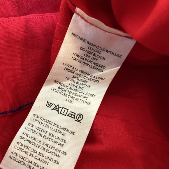 Anthropologie COLETTE Cropped Wide-Leg Pants Maeve Magic Fabric 16W Red NWT - Picture 14 of 15